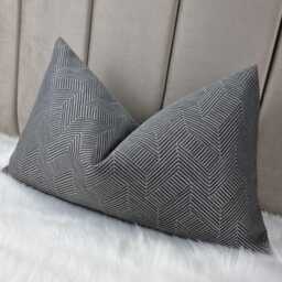 John Lewis Esher Graphite Cushion Cover Geometric Double Sided Modern Sofa Bed Pillow Cover Lumber Case - thumbnail 3