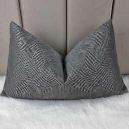 John Lewis Esher Graphite Cushion Cover Geometric Double Sided Modern Sofa Bed Pillow Cover Lumber Case - thumbnail 2
