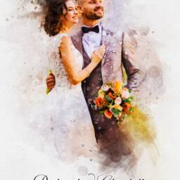 Personalised Wedding Portrait, Painting From Photo, Custom Watercolour Print, Couple Anniversary, Handmade Illustration, Gift For Her Him - thumbnail 3