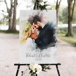Personalised Wedding Portrait, Painting From Photo, Custom Watercolour Print, Couple Anniversary, Handmade Illustration, Gift For Her Him - thumbnail 2