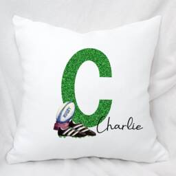 Personalised Rugby Alphabet Cushion, Ideal Birthday Gift, Fathers Day - thumbnail 3