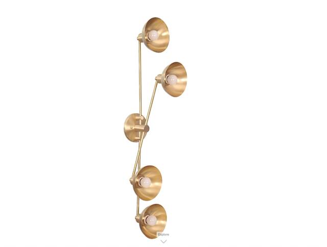Handmade Brass Wall Lamp, Mid Century Modern Sconce, 4-Light Fixture - image 1