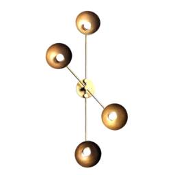 Handmade Brass Wall Lamp, Mid Century Modern Sconce, 4-Light Fixture - thumbnail 2