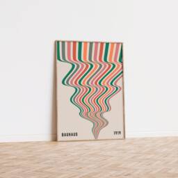 Wavy Art Print, Mid-Century Modern Exhibition Poster, Colourful - thumbnail 2