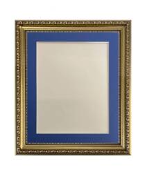 Shabby Chic Gold Photo Frame With Oxford Blue Mount