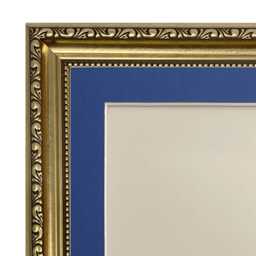 Shabby Chic Gold Photo Frame With Oxford Blue Mount - thumbnail 2
