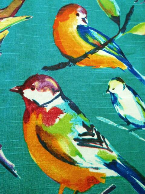 Valance Birds Curtains Print Spring Green Teal Valence Lisette Peacock Window, Kitchen Living Room Cafe Bedroom Dark Light Topper Bathroom - image 1