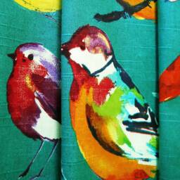 Valance Birds Curtains Print Spring Green Teal Valence Lisette Peacock Window, Kitchen Living Room Cafe Bedroom Dark Light Topper Bathroom - thumbnail 2