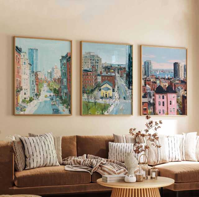 Set Of 3 Boston Posters, Massachusetts Wall Art Prints, Travel Poster Set, City Skyline Historic Architecture Posters - image 1