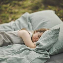 Linen Pillow Case, Home Textiles, Natural Cover, Sage Green Boho Sham, Organic Bedding - thumbnail 3