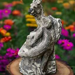 Unique Dragon Statue Concrete Wildlife Sculpture Cement Animal Decoration Dragon Lover Gift Front Door Ornament Handmade Yard Art - thumbnail 3