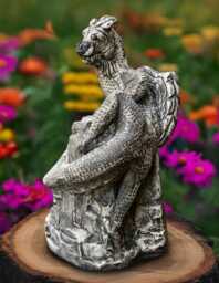 Unique Dragon Statue Concrete Wildlife Sculpture Cement Animal Decoration Dragon Lover Gift Front Door Ornament Handmade Yard Art - thumbnail 1