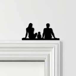 Door Topper Family Of Three 1 Baby Various Colours Top Decorative Sign - Novelty Wall Decor, Frame Art, Art - thumbnail 1