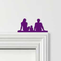 Door Topper Family Of Three 1 Baby Various Colours Top Decorative Sign - Novelty Wall Decor, Frame Art, Art - thumbnail 4