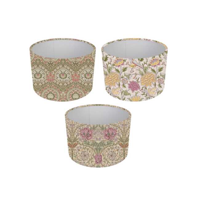 William Morris Pink Floral Lampshade, Table Lamp, Pendant Shade, Drum Made in Uk, Eden Rose, Honeysuckle The Cray Stardust - image 1