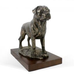 Rottweiler With Tail, Dog Wooden Base Statue, Limited Edition, Artdog