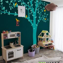 Large Spring Tree Wall Decal With Birds - Vinyl Art For Home Decor Nature Wall Art Sticker Nursery Muralk013 - thumbnail 2