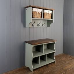 Shoe Bench & Coat Rack Hallway Set Including Baskets. Rack, Hooks in A Choice Of Colours & Sizes - thumbnail 3