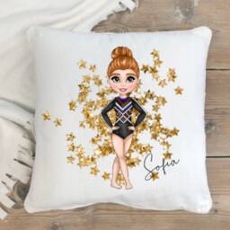 Personalized Cheerleader Cushion Watercolor Style Gymnastics Gift - thumbnail 2