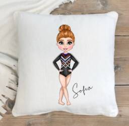 Personalized Cheerleader Cushion Watercolor Style Gymnastics Gift - thumbnail 1