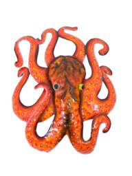 Metal Sea Life Wall Art Ornament - Curly Octopus - thumbnail 1