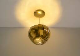 Iris Pendant 8In Brass Pendant Light - Designer Metal Hanging Ceiling Lamp Modern Artistic Lighting - thumbnail 1