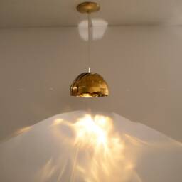 Iris Pendant 8In Brass Pendant Light - Designer Metal Hanging Ceiling Lamp Modern Artistic Lighting - thumbnail 3