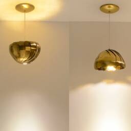 Iris Pendant 8In Brass Pendant Light - Designer Metal Hanging Ceiling Lamp Modern Artistic Lighting - thumbnail 2