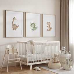 Dinosaur Nursery Prints, Set Of 6, Dino Decor, Theme, Wall Art, Posters - thumbnail 2