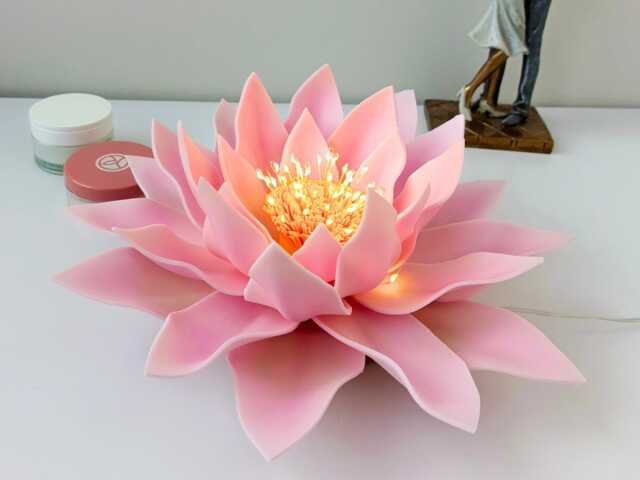 Pink Lotus Small Table Lamp Fairy Flower Night Yoga Meditation Spiritual Decoration Cozy Usb - image 1