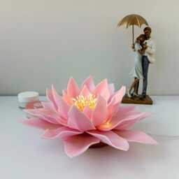 Pink Lotus Small Table Lamp Fairy Flower Night Yoga Meditation Spiritual Decoration Cozy Usb - thumbnail 3