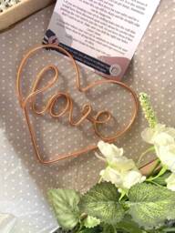 Letterbox Gift - Love Heart Valentines Wire Art Words Home Decor Wall Shelf - thumbnail 1