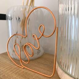 Letterbox Gift - Love Heart Valentines Wire Art Words Home Decor Wall Shelf - thumbnail 2