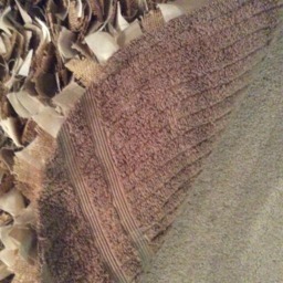 Burlap Rag Rug, Oval Rugs, Shabby Chic Shag, Ivory & Beige Cotton Area Rug - thumbnail 4