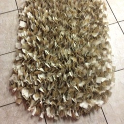 Burlap Rag Rug, Oval Rugs, Shabby Chic Shag, Ivory & Beige Cotton Area Rug - thumbnail 2