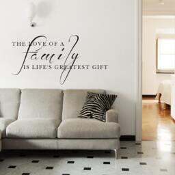 The Love Of A Family Is Greatest Gift - Vinyl Wall Decal Quote Home Decor Stickers- 045 - thumbnail 1