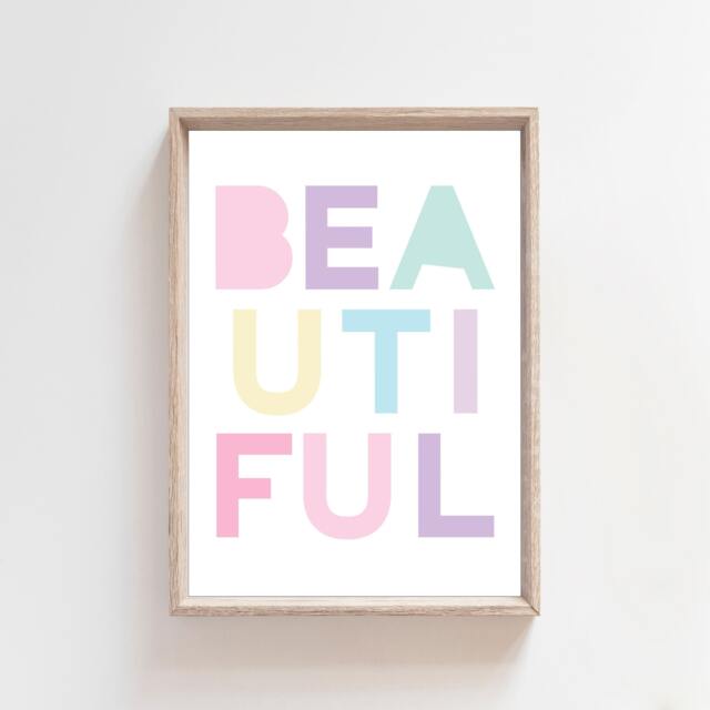 Girls Bedroom Decor, Nursery Wall Art, Beautiful Print, Pastel Colours, Prints, Toddler Bedroom, Rainbow Art