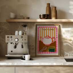 Tea Print, Retro Wall Art, Kitchen Colourful Poster, Unframed - thumbnail 3