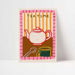 Tea Print, Retro Wall Art, Kitchen Colourful Poster, Unframed - thumbnail 4