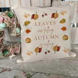 Autumn Cushion, Home Decor, Leaves, Pumpkin Autumnal Accessories, Cushion Cover, in The Uk, Leaves - thumbnail 4