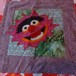 Animal Muppet Quilted Blanket With Bright Happy Colors & Appliqued Awesomeness - thumbnail 2