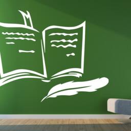 Wall Vinyl Decal Feather Quill Pen Middle Ages Writer's Literature Home Office Modern Art Decor - #2104Dn - thumbnail 2