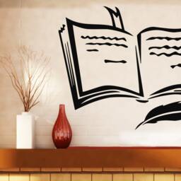 Wall Vinyl Decal Feather Quill Pen Middle Ages Writer's Literature Home Office Modern Art Decor - #2104Dn - thumbnail 3