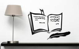 Wall Vinyl Decal Feather Quill Pen Middle Ages Writer's Literature Home Office Modern Art Decor - #2104Dn - thumbnail 1