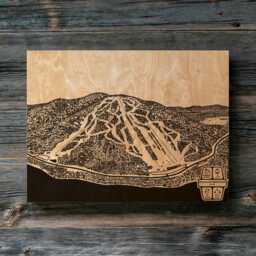 Pleasant Mountain, Maine Trail Map - Engraved Wood Wall Art, Winter Sport Cabin Decor, Ski Snowboard Mountain Trail, Personalize Family Gift - thumbnail 2