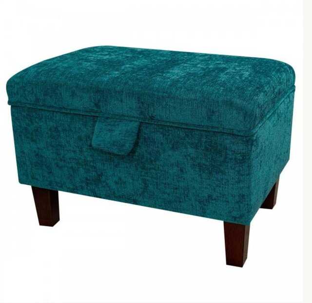 Handmade Carlton Teal Storage Ottoman - Upholstered Pouffe Footstool Bespoke British Made - image 1