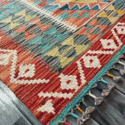 Handmade Rug, Classic Artisan Afghan Turkish Navajo Geometric Wool Kilim Rug 137x99 cm - thumbnail 2