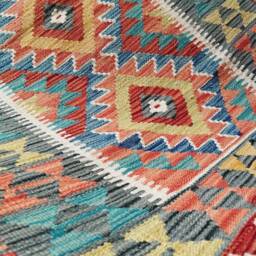 Handmade Rug, Classic Artisan Afghan Turkish Navajo Geometric Wool Kilim Rug 137x99 cm - thumbnail 3