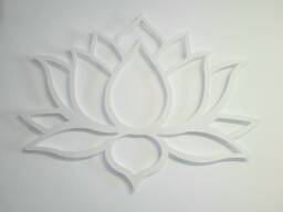 White Lotus Flower Metal Wall Art - Yoga Zen Decor - 36 Inch - thumbnail 1