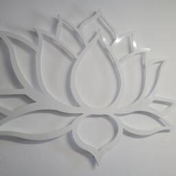 White Lotus Flower Metal Wall Art - Yoga Zen Decor - 36 Inch - thumbnail 2
